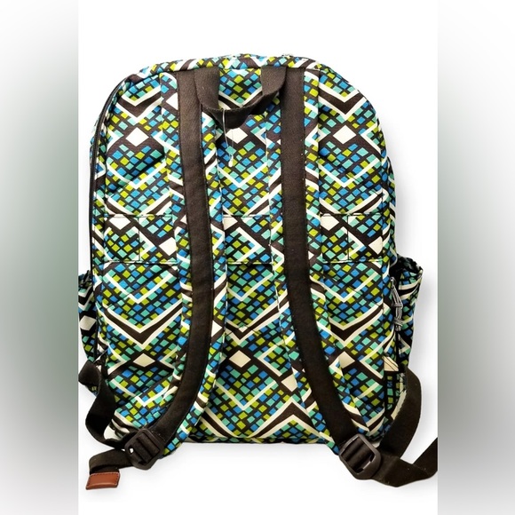 VERA BRADLEY 12176 Geometrical Patterned Backpack Book Bag- Multicolor - Picture 4 of 9